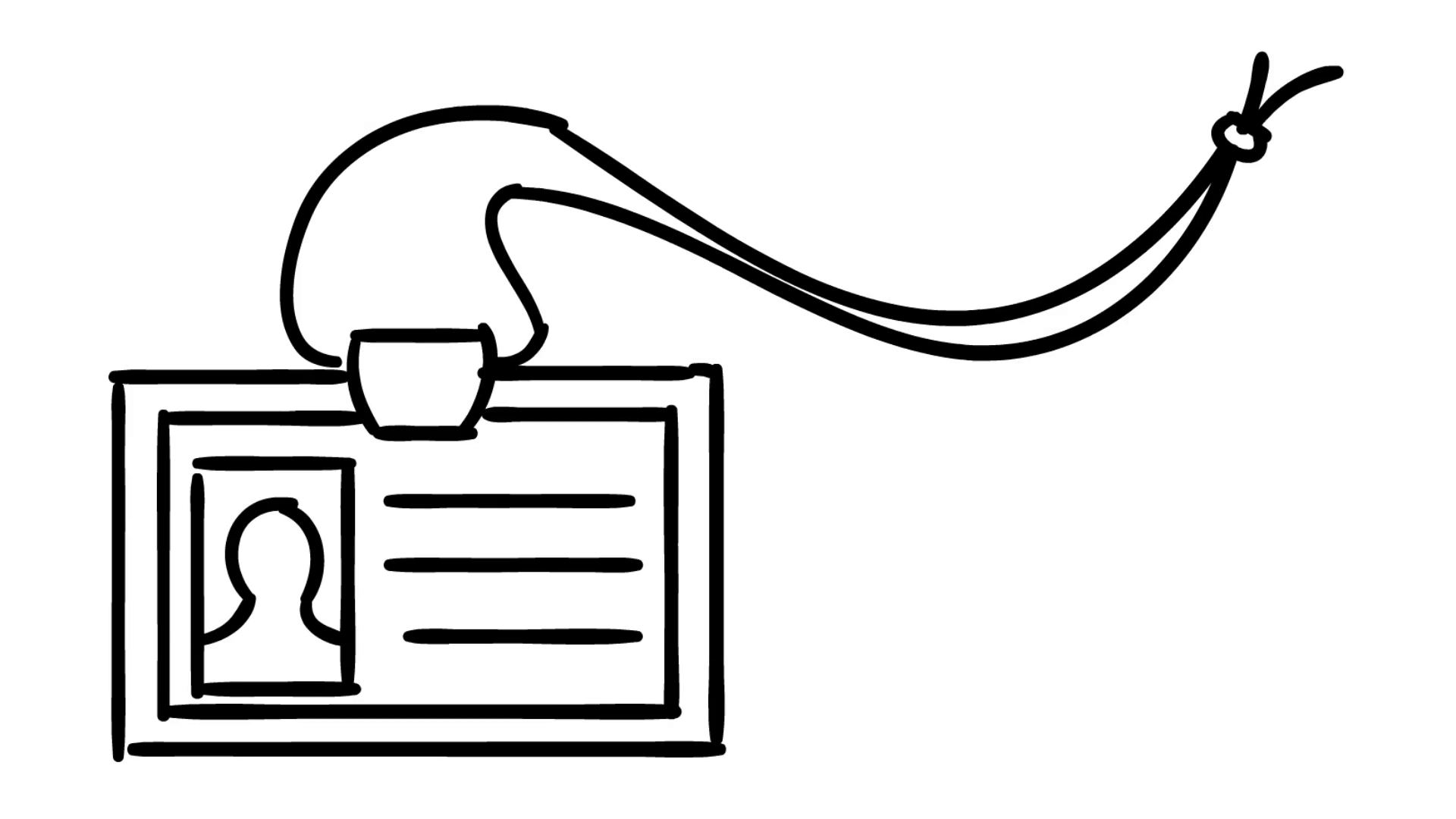 1920x1080 Id Card Line Drawing Illustration Animation Trasnparent Background