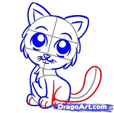 446x441 How To Draw A Simple Cat Image Titled Draw Anime Cats Step Draw