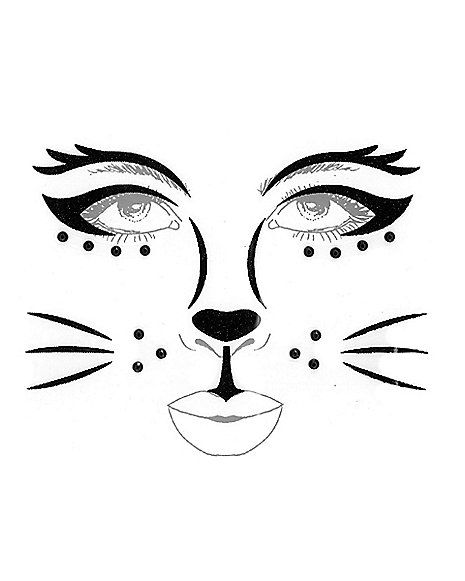 465x581 Kids Black Cat Face Decal