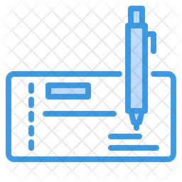 256x256 cheque icon of colored outline style