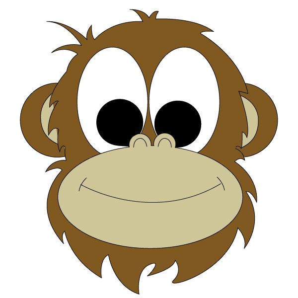 600x600 Monkey Face Drawing