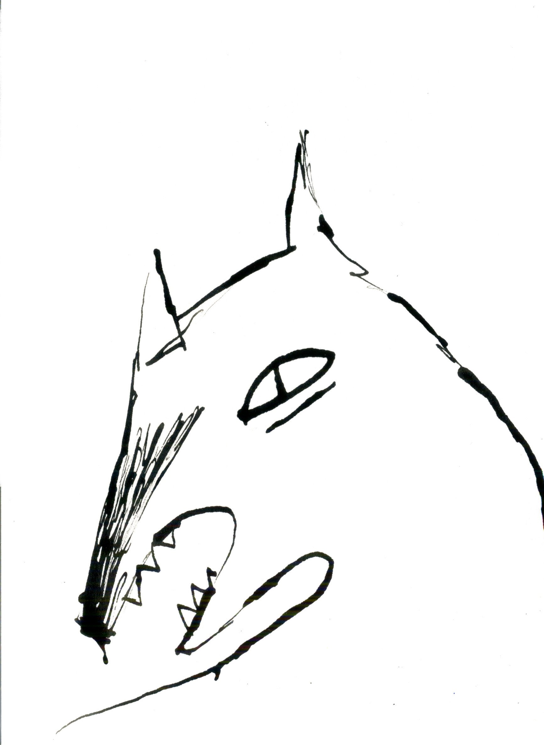 1732x2371 Fierce Beast Ink Line Drawing Number Etsy