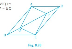 310x209 in parallelogram abcd, two points p and q are taken on diagonal bd