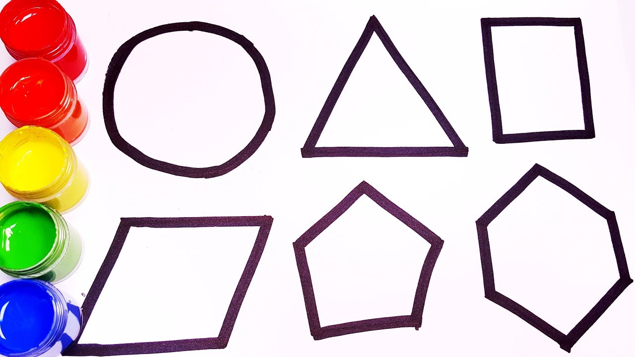 1280x720 Drawing And Coloring Shapes Circle Triangle Rectangle Pentagon