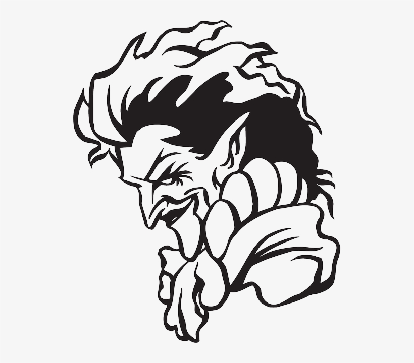 820x720 Drawing, Clown, Pointed, Ears, Scary, Smirk, Point