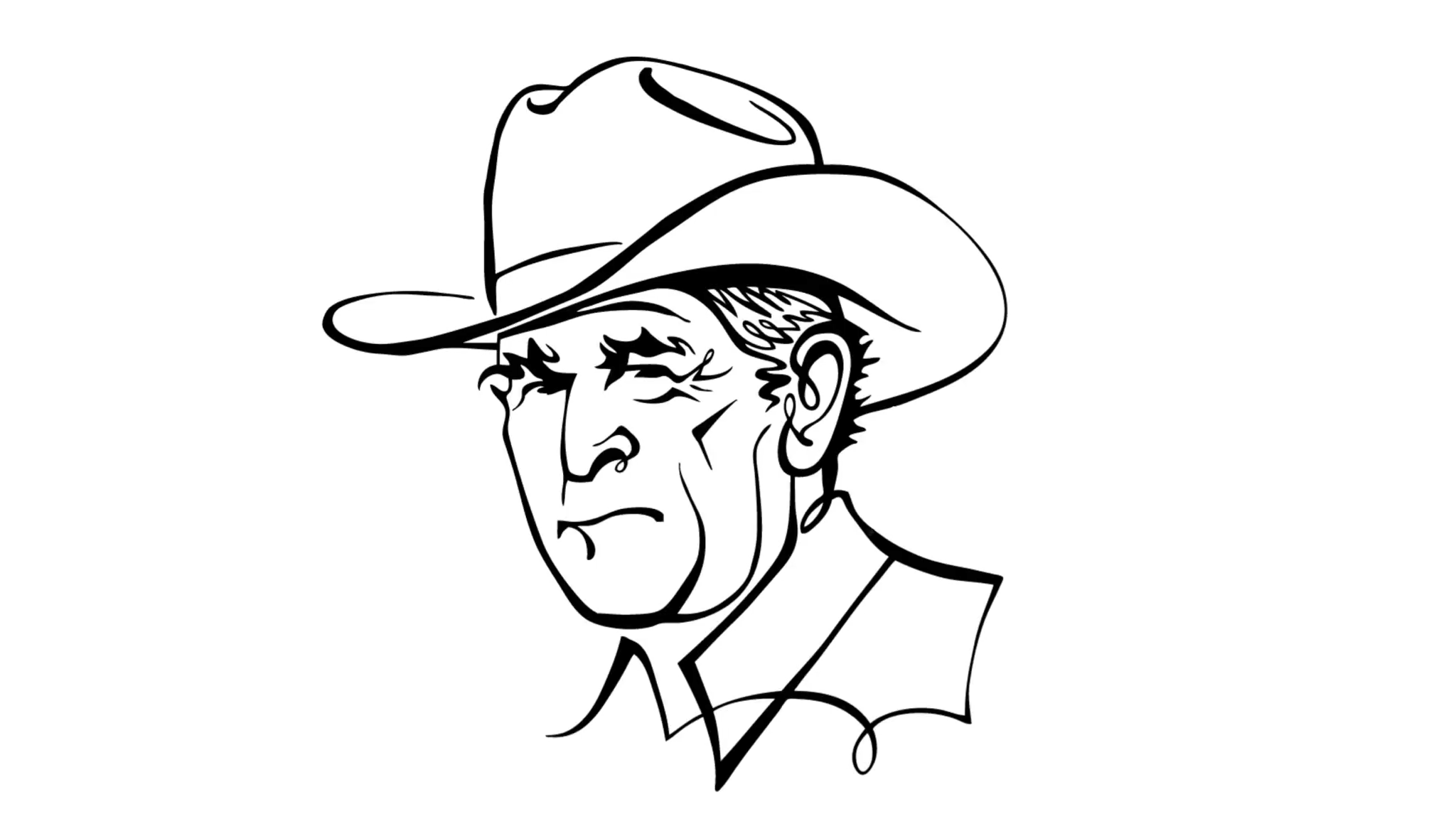 2048x1152 Bush Smirk Illustration Portrait Bw Line Gifs