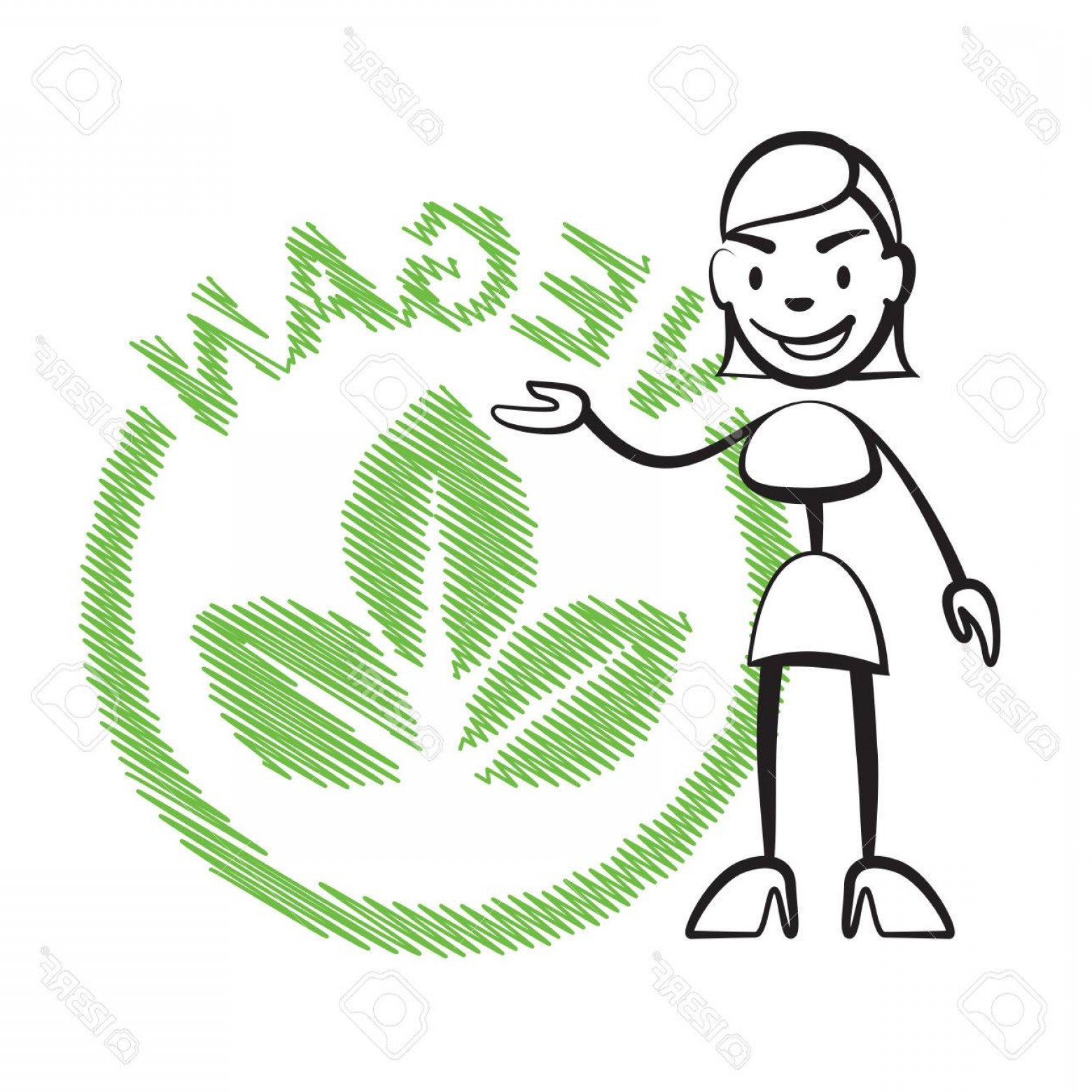 1560x1560 Photostock Vector Stick Figure Woman Vegan Stickman Vector Drawing