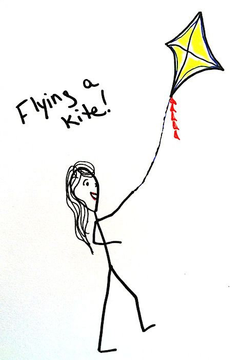 472x701 Stickman Drawing Challenge Day Flying A Kite Plus A Surprise