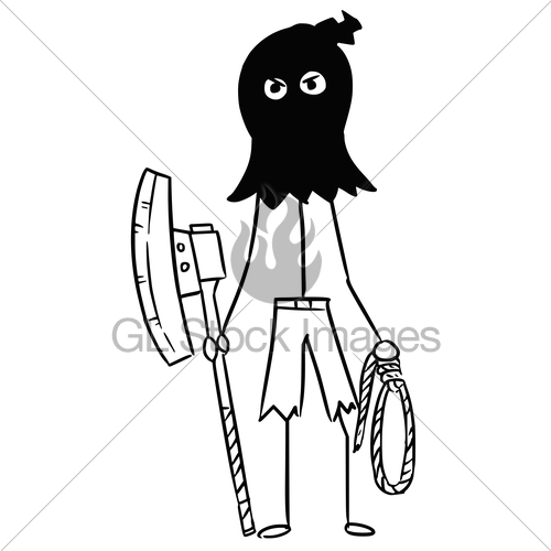 500x500 Vector Stickman Stick Man Cartoon Of Medieval Executioner Gl