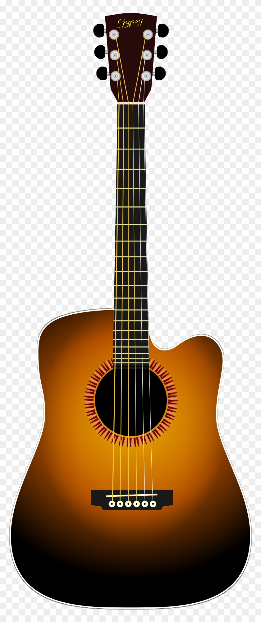 840x2001 Musical Instrument Brown Black Acoustic Guitar Drawing