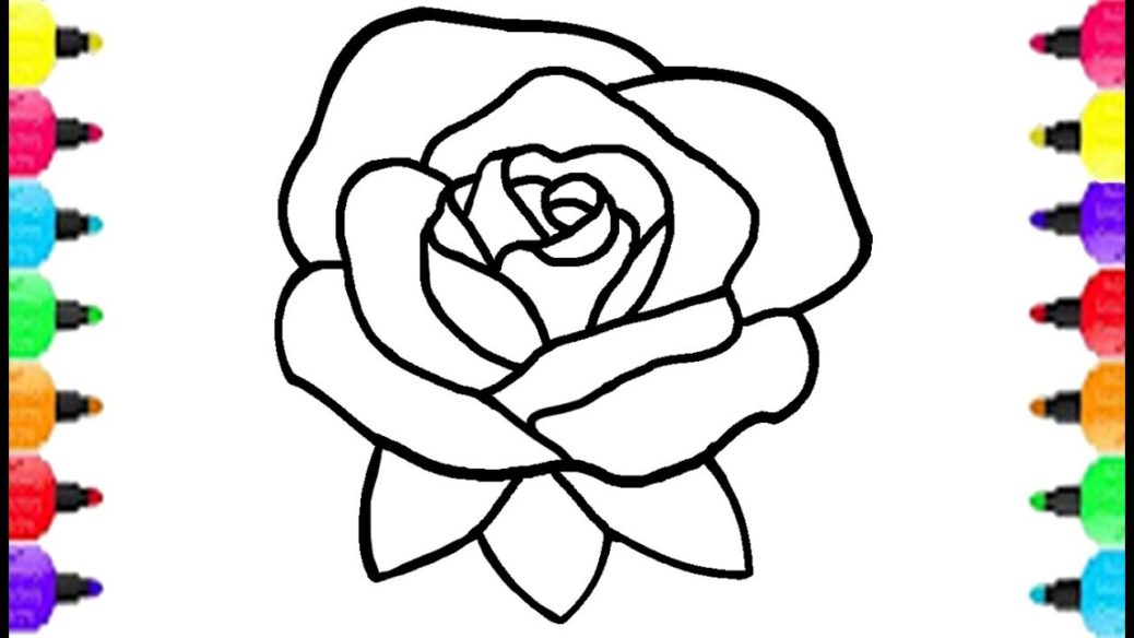 1038x584 Rose Coloring Pages Draw And Crystal Drop For Book Activities Top