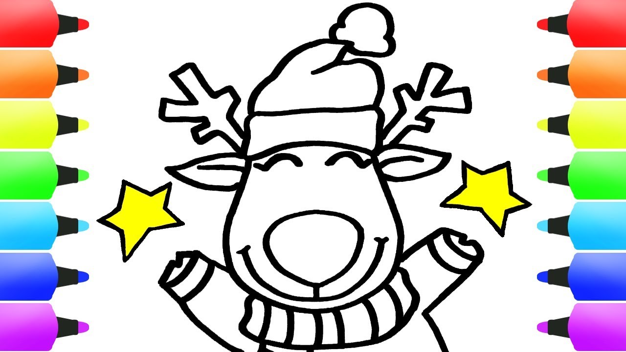 1280x720 How To Draw Christmas Stuff For Kids! Christmas Reindeer Xmas