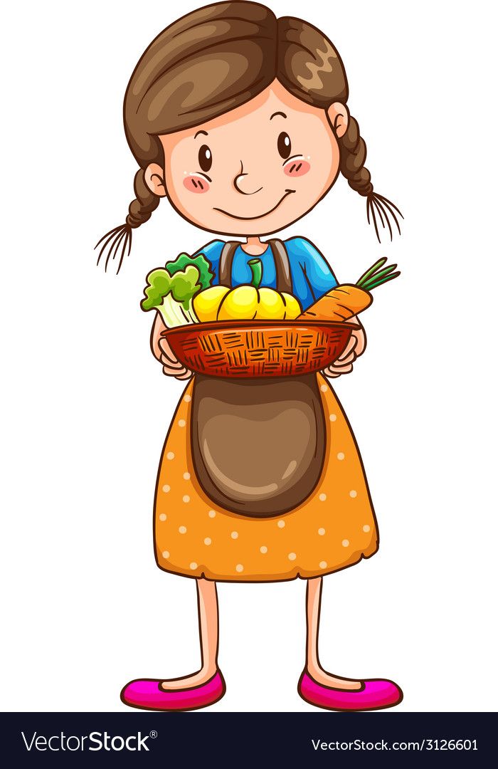 700x1080 a simple drawing of a farm girl vector image on cliparto easy
