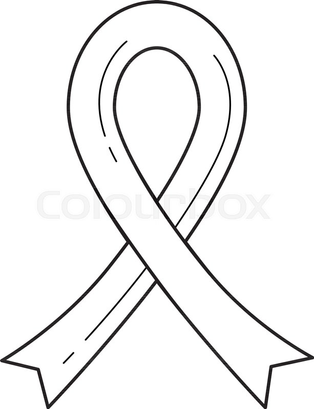 613x800 Aids Ribbon, Awareness Bow Vector Line Stock Vector Colourbox