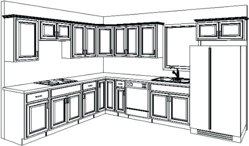 500x293 Kitchen Cabinet Design Sketch