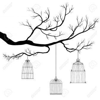 336x336 Bird Cage Drawing Birdcage Silhouette Vintage Design Ornate Flying