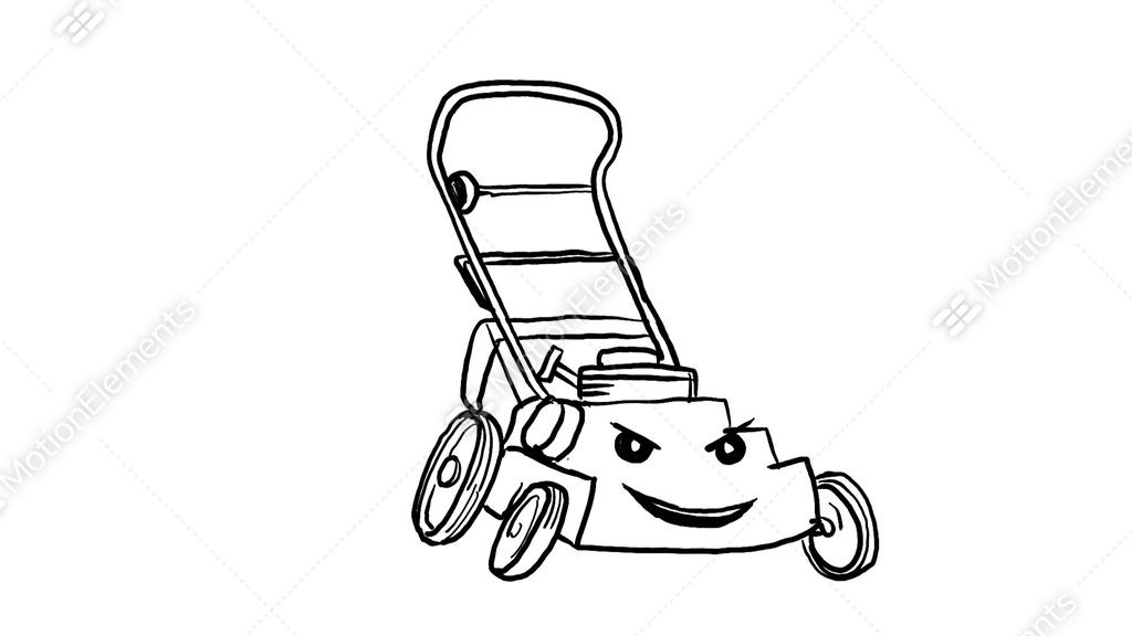 1024x576 lawn mower cartoon drawing animation stock animation