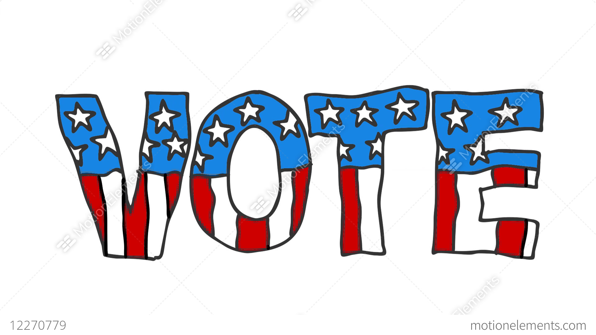 1920x1080 american vote drawing animation stock animation