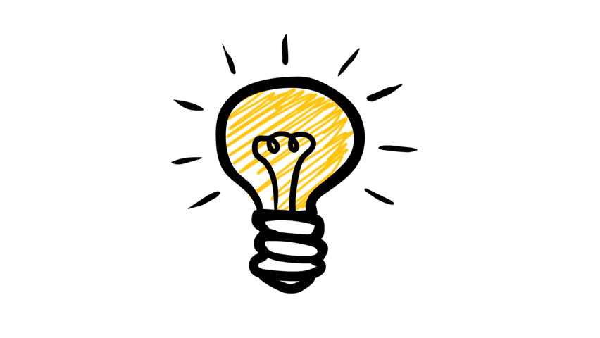 852x480 Light Bulb Hand Drawn Animation Stock Footage Video
