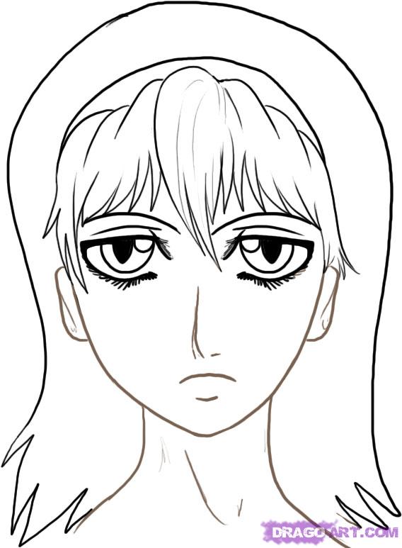 568x773 How To Draw Anime Faces, Step