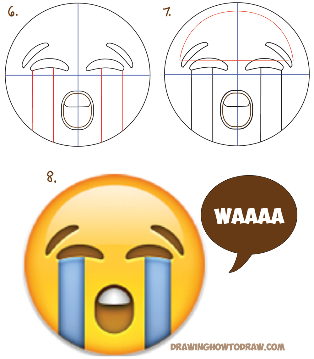 1000x1141 How To Draw Sobbing Crying Emoji Face With Easy Steps Lesson