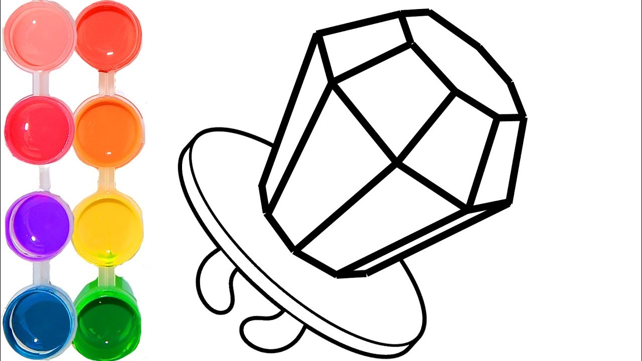 1280x720 How To Draw Color A Candy Diamond Ring Lollipop Drawing Art