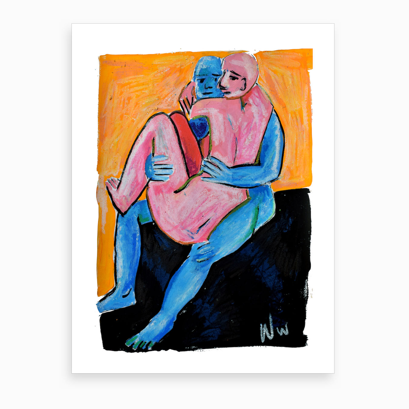 1350x1350 Life Drawing Couple Art Print