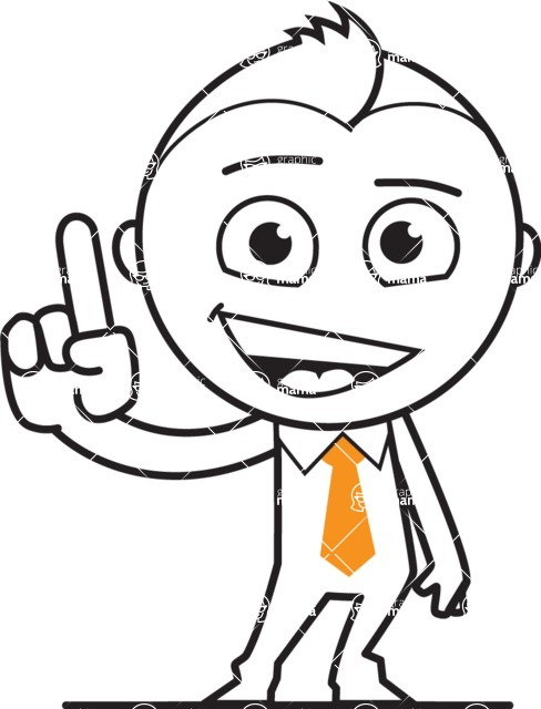 488x640 black and white cartoon vector character aka innovator joe