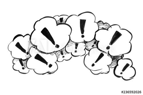 500x335 Black Brush And Ink Artistic Rough Hand Drawing Of Group Of Speech