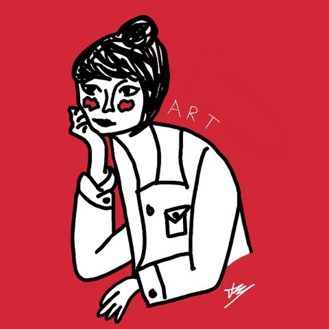 480x480 Art Poster, Scarlet Red And Sure To Draw Attention Where It