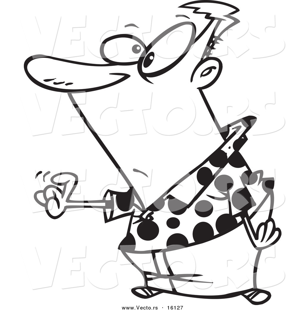 1024x1044 vector of a cartoon man tapping for attention