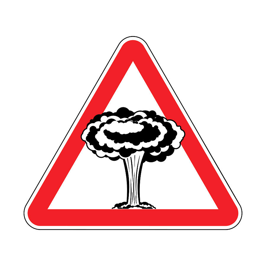 900x900 Attention Nuclear Explosion War Is Prohibited Red Triangle Road