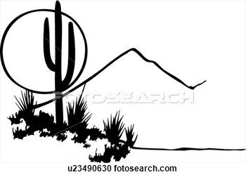 350x252 Cactus, Desert, Illustrated Panels, Moon, Mountain, Southwest