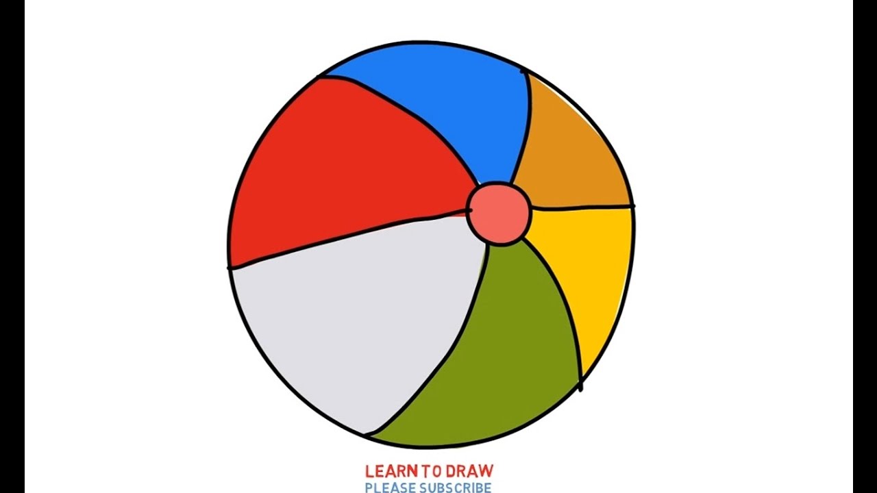 1280x720 Easy Step For Kids How To Draw Beach Ball Rainbow Color
