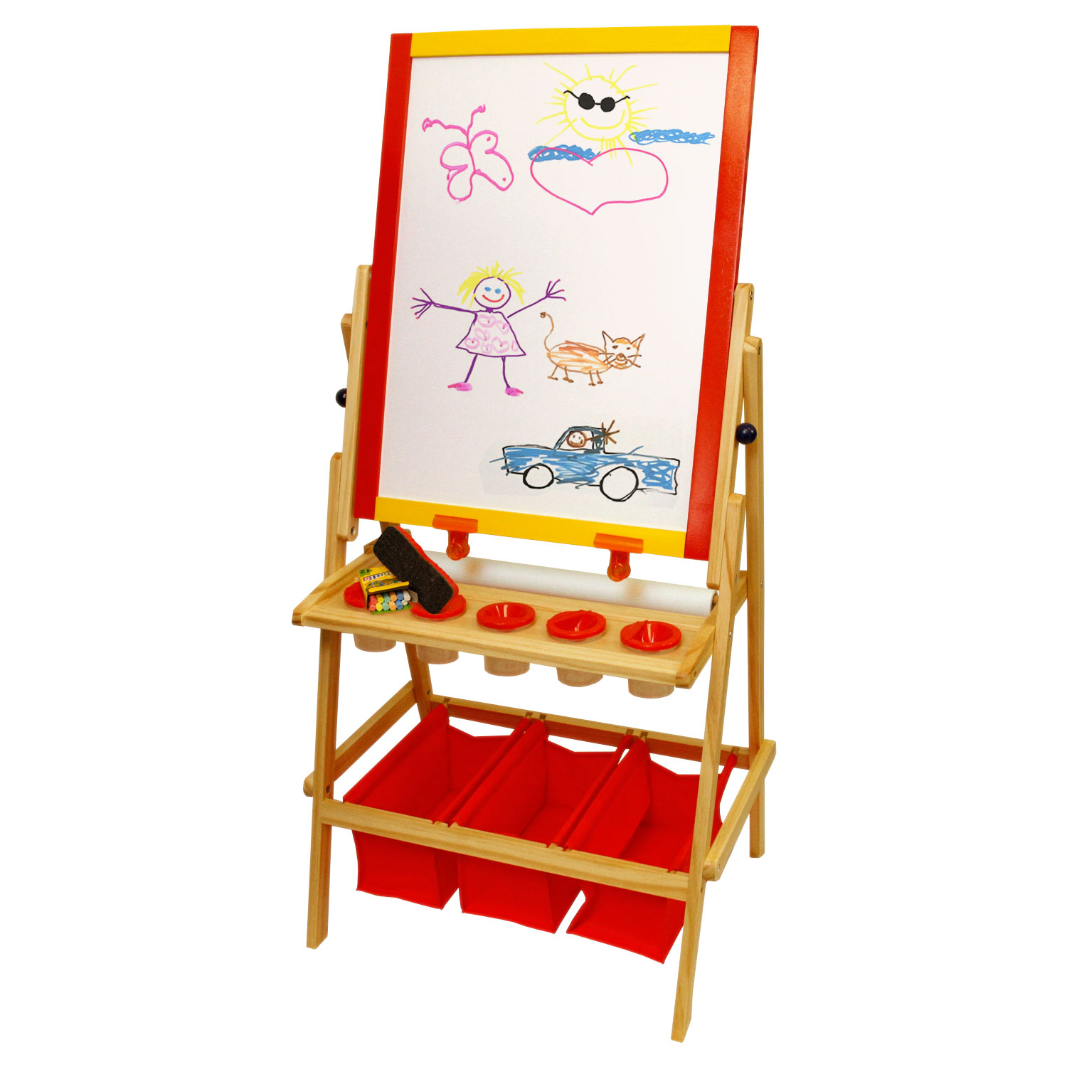 1500x1500 Children's Paint Drawing Kids Art Easel Flip Over Chalk Dry