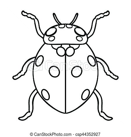 450x470 Insect Outline Ladybug Icon In Outline Style Isolated On White