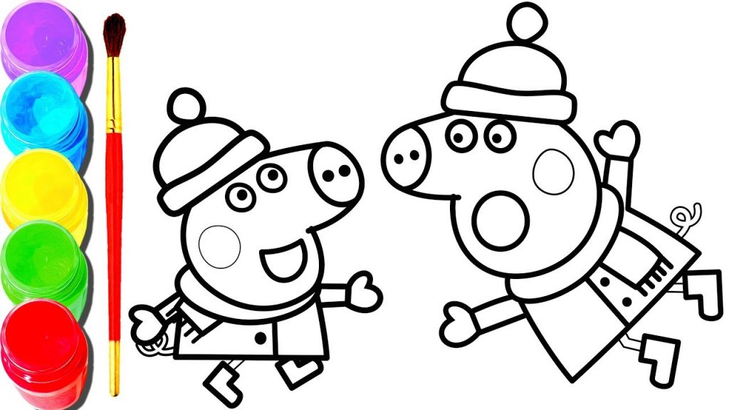 1024x576 Pig Coloring Book Or Pages Free Printable With Peppa Online Plus