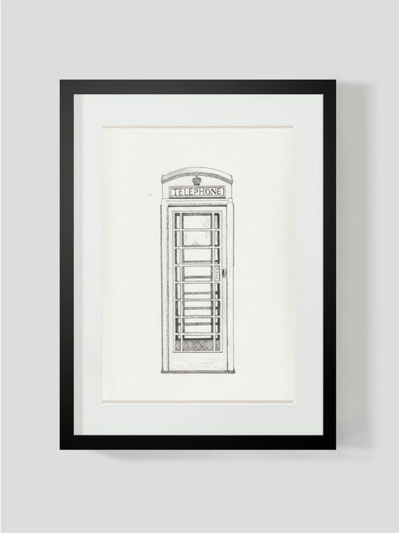 570x760 London Art Print, Travel Art Wall Decor Phone Booth Products