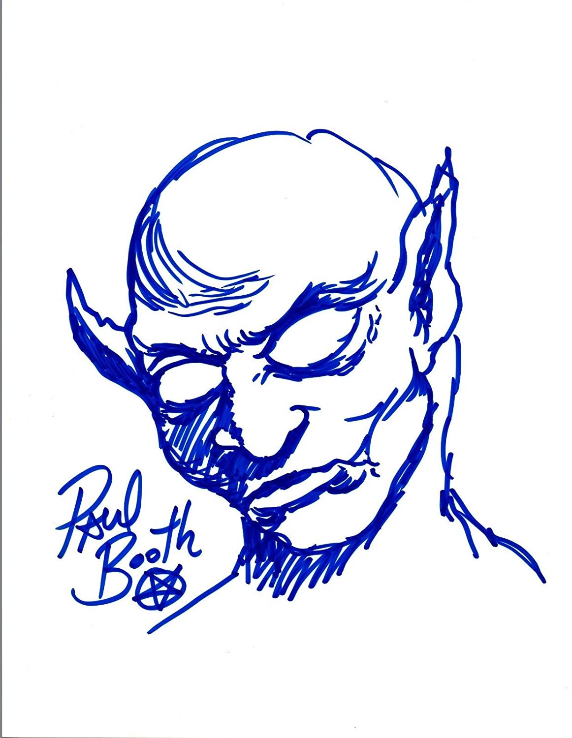 1162x1500 Paul Booth Signed Autograph Hand Drawn Sketch Tattoo Artist Coa Vd