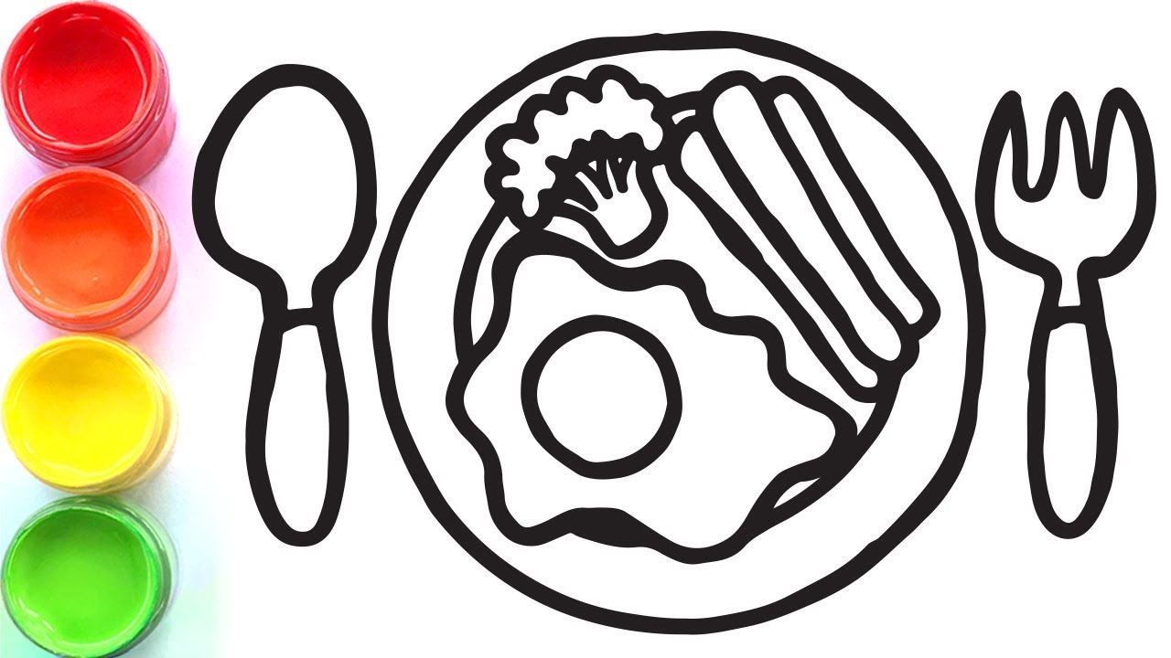 1280x720 Breakfast Coloring And Drawing For Kids, Toddlers Tom Toy Art