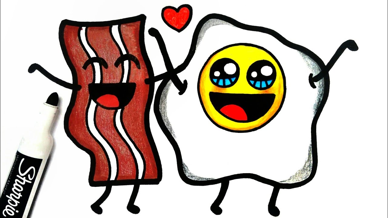 1280x720 How To Draw Egg And Bacon
