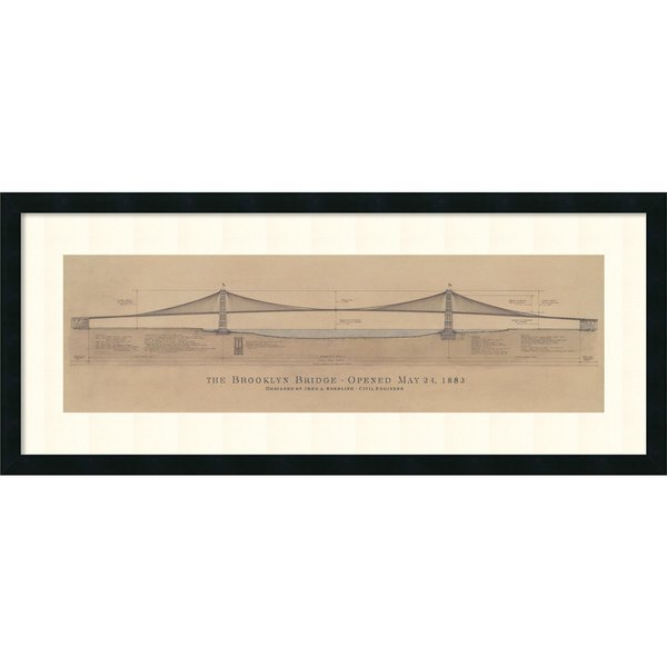 600x600 shop framed art print 'brooklyn bridge'