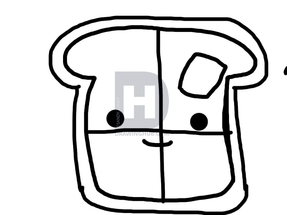 960x720 How To Draw Toast, Step