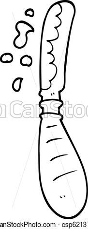 182x470 Line Drawing Cartoon Butter Knife