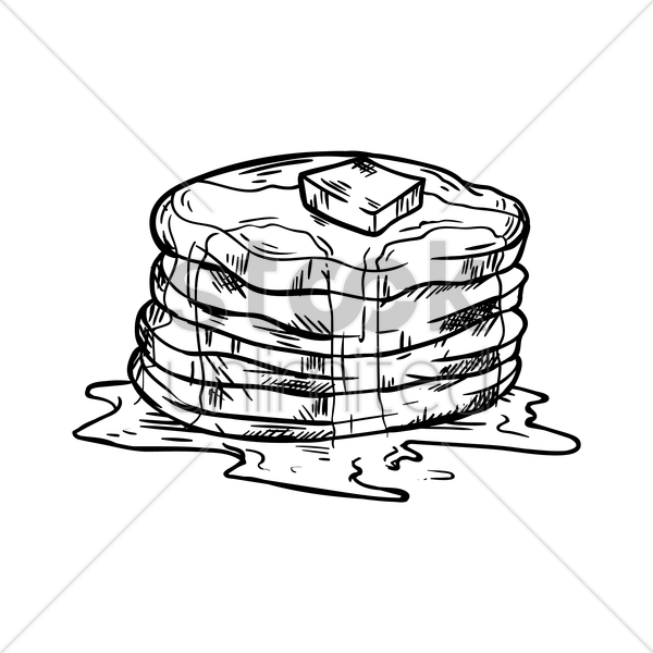 600x600 Pancake With Butter And Syrup Vector Image