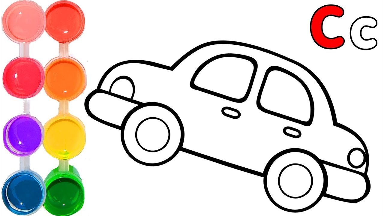 1280x720 How To Draw A Car Learn Easy Painting Letter C Abc Easy