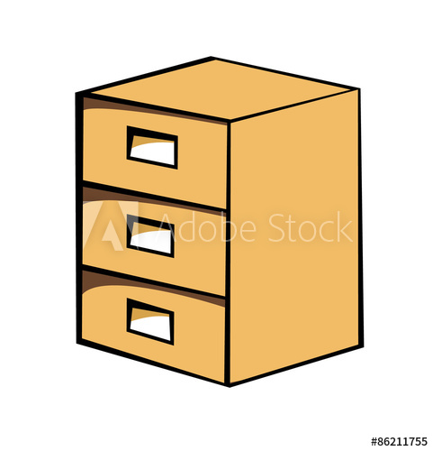 481x500 Vector Drawing Of An Old Fashioned Filing Cabinet