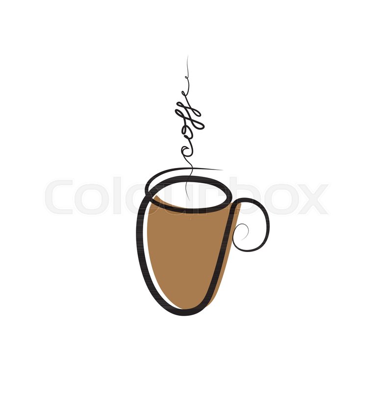 777x800 Cup Of Coffee Drawing Coffee Logo Stock Vector Colourbox