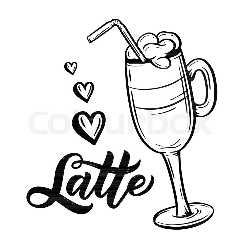 800x800 Hand Lettering Name Of Coffee With Stock Vector Colourbox