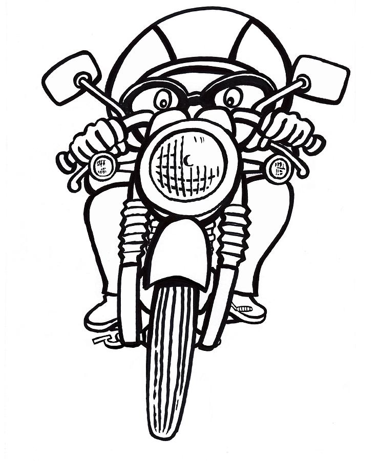 742x900 Cafe Racer Drawing